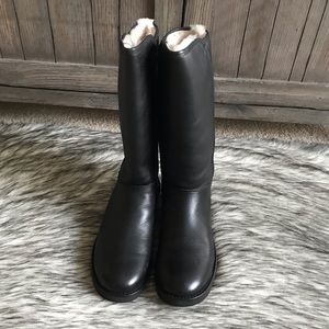 ugg womens abree ii leather classic boots black